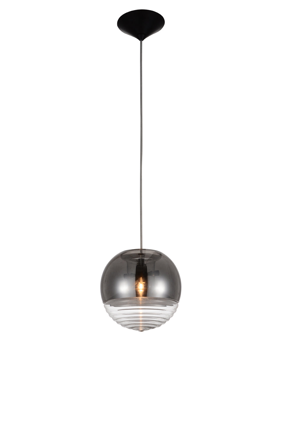HomeRoots 7" x 7" x 7" Pendant Lamp With Clear Glass Finish