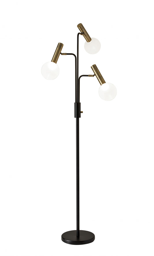 HomeRoots 70" Three Light Novelty Floor Lamp With Antiqued Black Finish