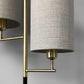 HomeRoots 70" Two Light Novelty Floor Lamp With White Drum Shade and Brass Finish