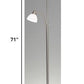 HomeRoots 71" Two Light Novelty Floor Lamp With White Bowl Shade in Brushed Silver Finish