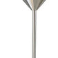 HomeRoots 71" Two Light Novelty Floor Lamp With White Bowl Shade in Brushed Silver Finish