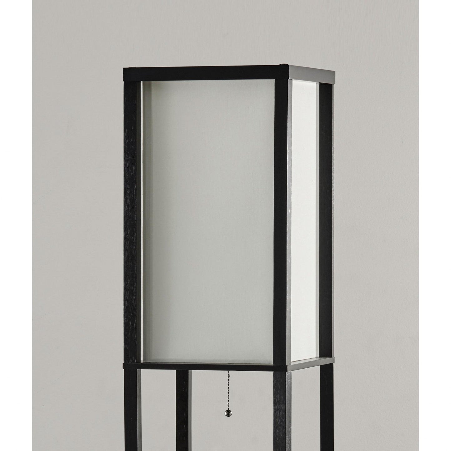 HomeRoots 72" Sleek Column Style Floor Lamp with Storage in Black Finish