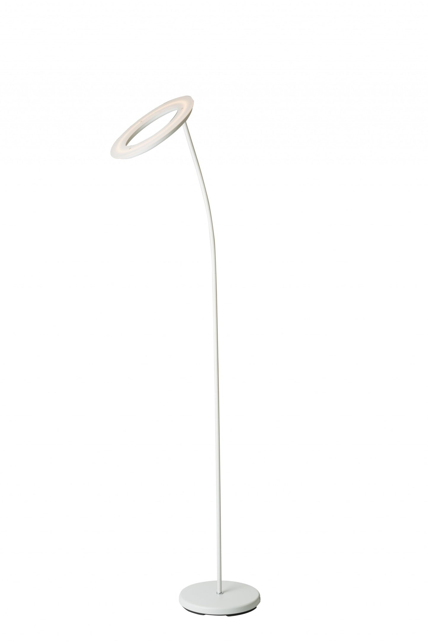 HomeRoots 73" LED Torchiere Floor Lamp in White Finish