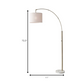 HomeRoots 74" Arc Floor Lamp With Off White Solid Color Drum Shade in Antique Brass Finish