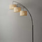 HomeRoots 74" Three Light Tree Floor Lamp With Beige Solid Color Drum Shade in Antique Bronze Finish