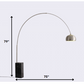 HomeRoots 75" x 79" Aluminum Floor Lamp in Black Finish