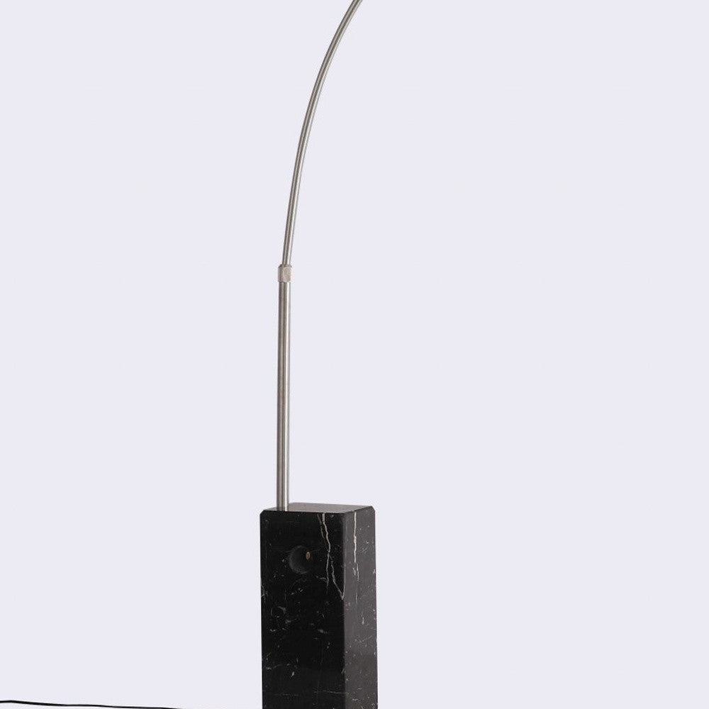 HomeRoots 75" x 79" Aluminum Floor Lamp in Black Finish