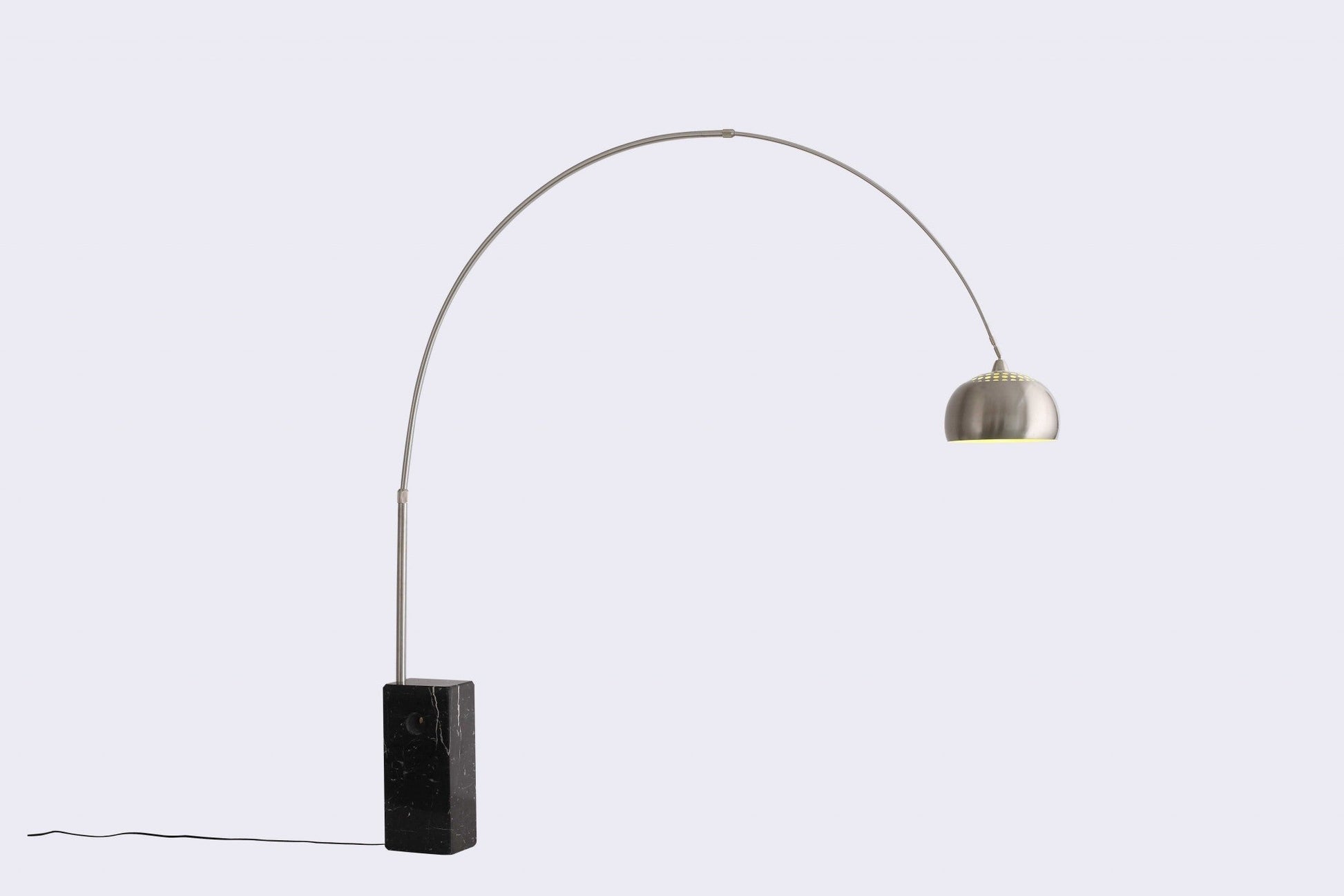 HomeRoots 75" x 79" Aluminum Floor Lamp in Black Finish