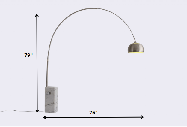 HomeRoots 75" x 79" Aluminum Floor Lamp in White Finish