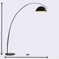 HomeRoots 79" x 90.5" Aluminum Floor Lamp in Black Finish