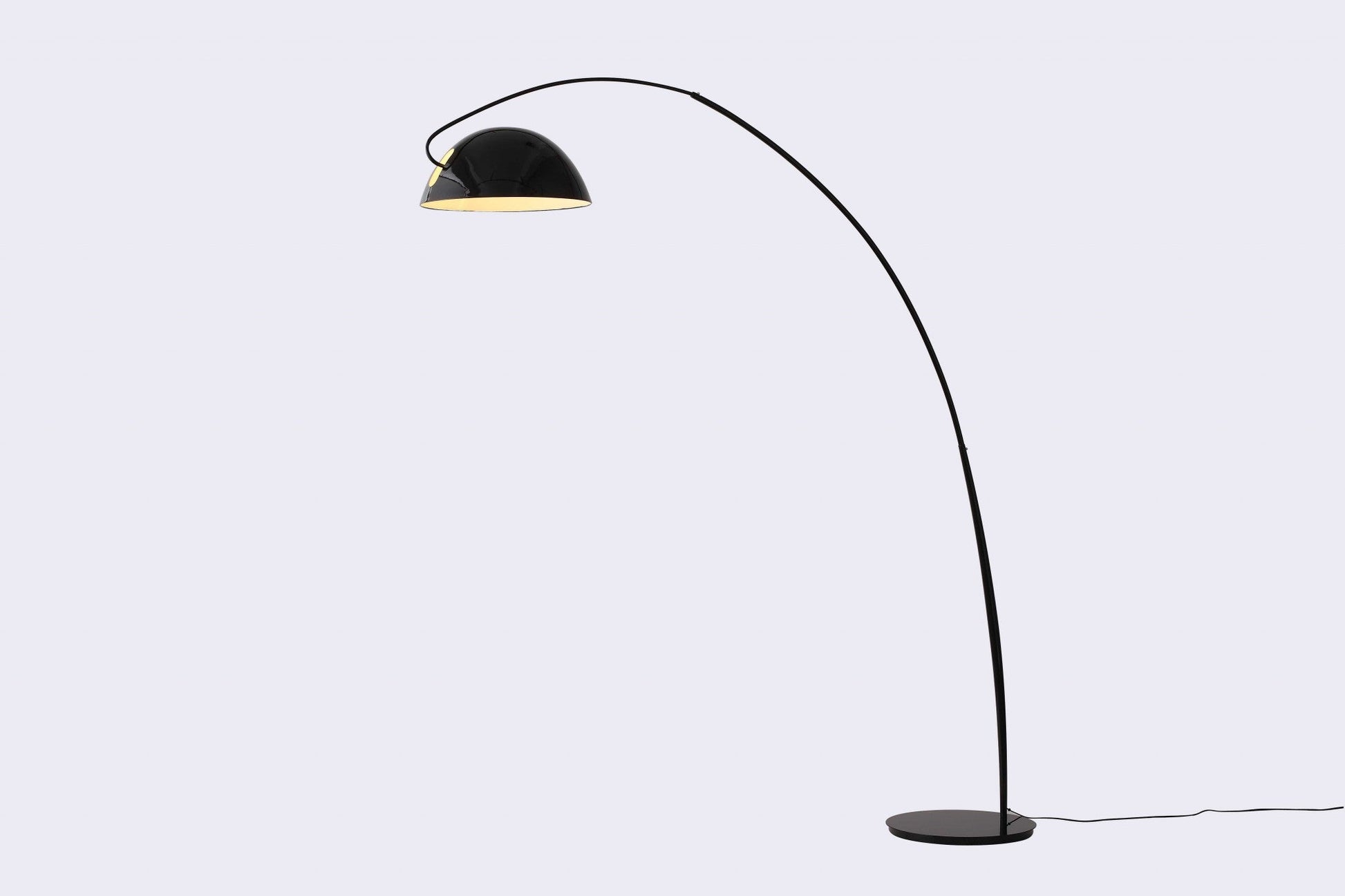 HomeRoots 79" x 90.5" Aluminum Floor Lamp in Black Finish