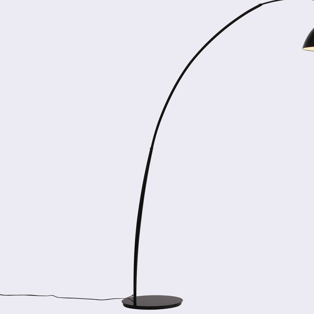 HomeRoots 79" x 90.5" Aluminum Floor Lamp in Black Finish