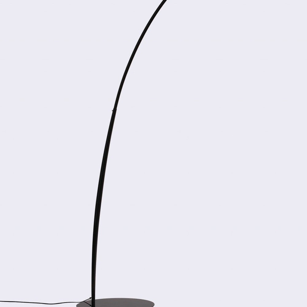 HomeRoots 79" x 90.5" Aluminum Floor Lamp in Black Finish