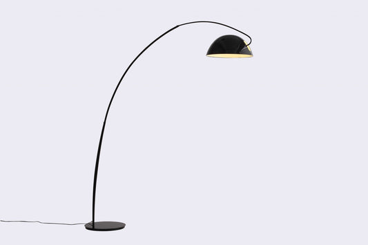 HomeRoots 79" x 90.5" Aluminum Floor Lamp in Black Finish
