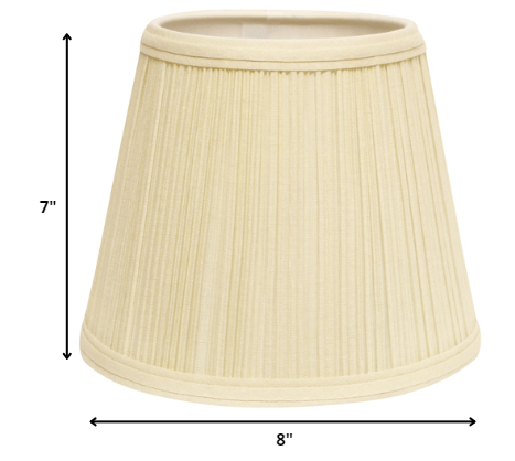 HomeRoots 8" Empire Hardback Slanted Broadcloth Lampshade in Ivory Finish
