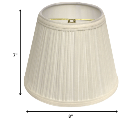 HomeRoots 8" Empire Hardback Slanted Broadcloth Lampshade in White Finish