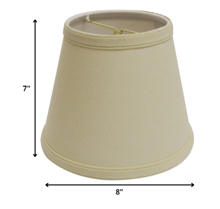 HomeRoots 8" Empire Hardback Slanted Linen Lampshade in Parchment Beige Finish