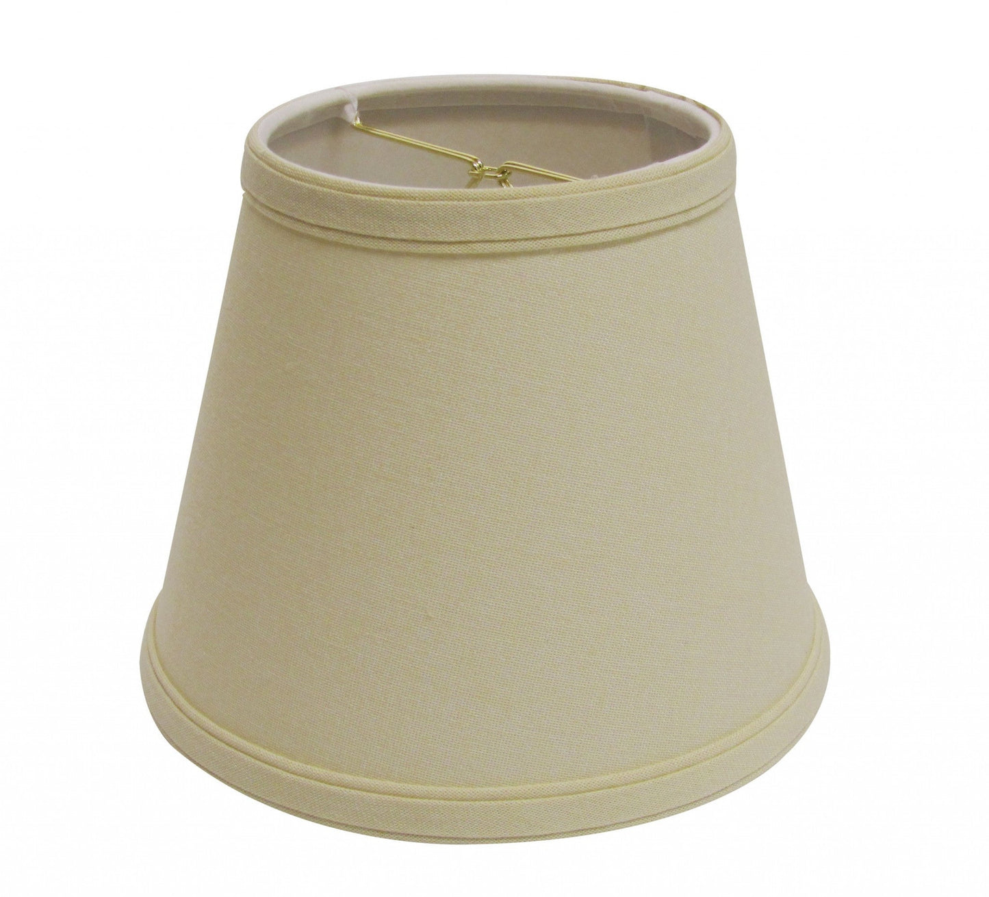 HomeRoots 8" Empire Hardback Slanted Linen Lampshade in Parchment Beige Finish