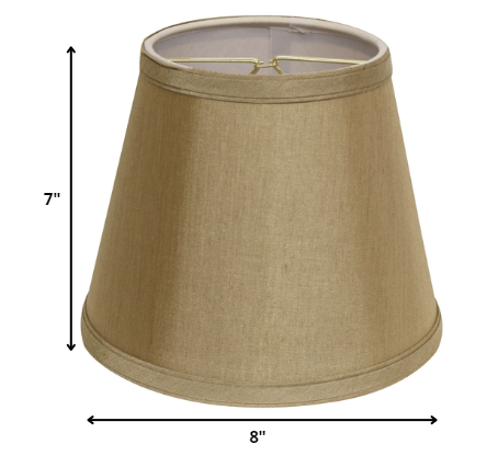 HomeRoots 8" Empire Hardback Slanted No Slub Lampshade in Pale Brown Finish
