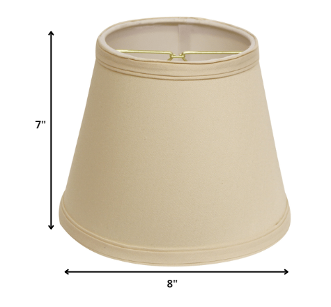 HomeRoots 8" Empire Hardback Slanted No Slub Lampshade in Slate Grey Finish