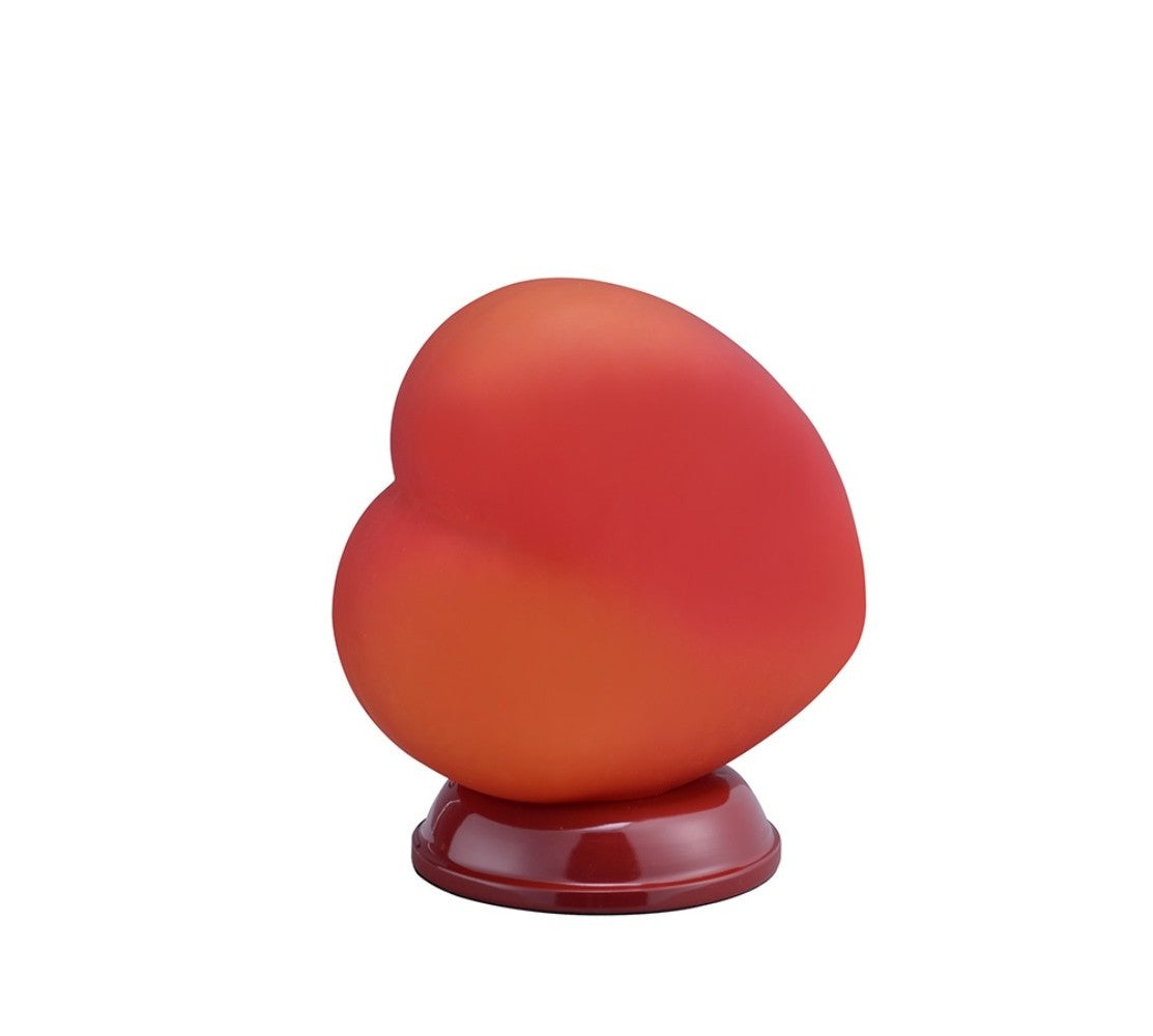 HomeRoots 8" Glowing Heart Shaped Table Lamp in Red Finish