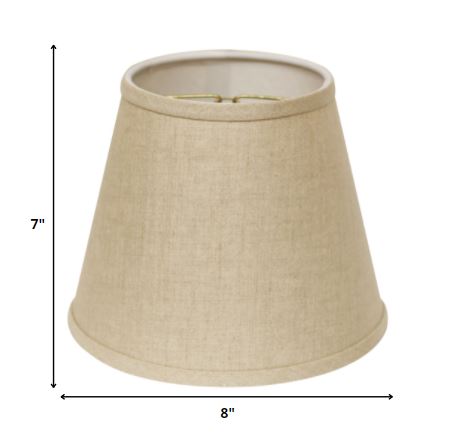 HomeRoots 8" Hardback Empire Linen Lampshade in Dark Wheat Finish