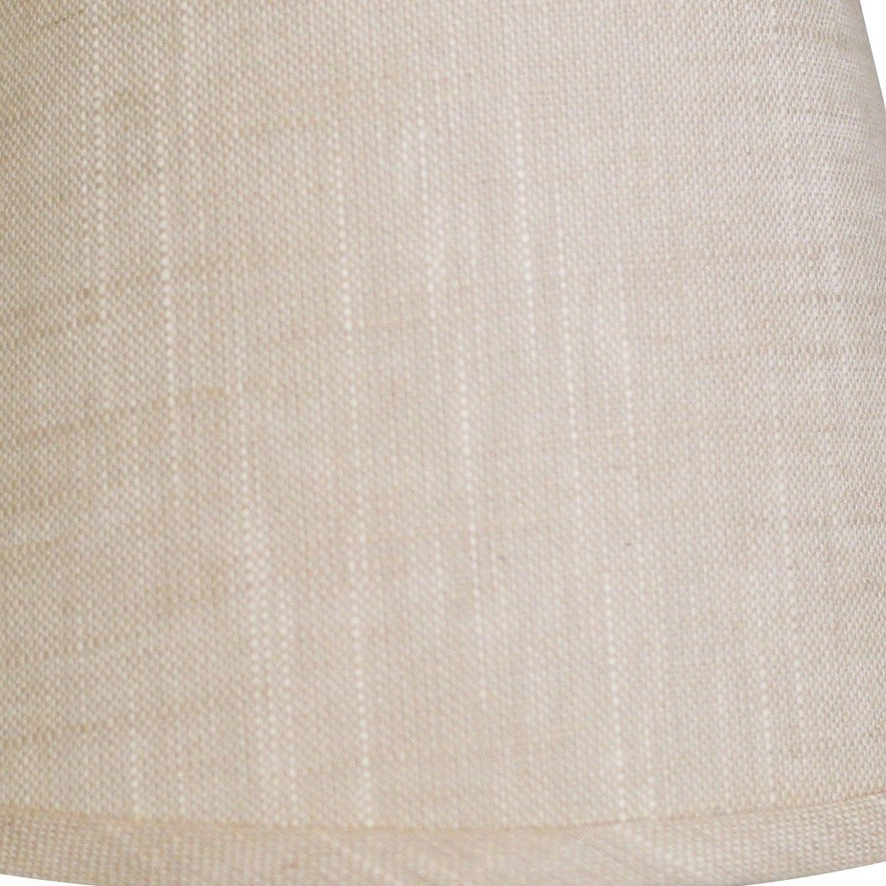 HomeRoots 8" Hardback Empire Linen Lampshade in Light Wheat Finish