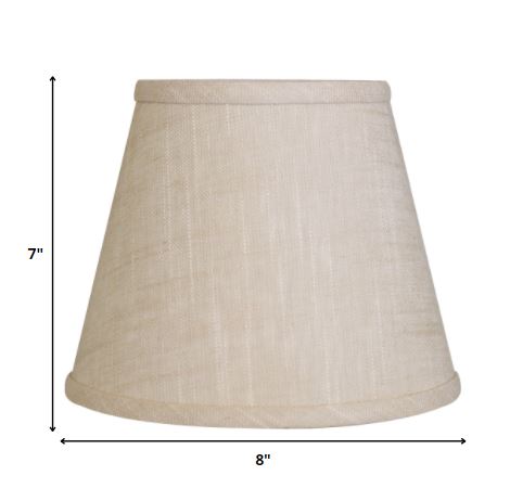 HomeRoots 8" Hardback Empire Linen Lampshade in Light Wheat Finish