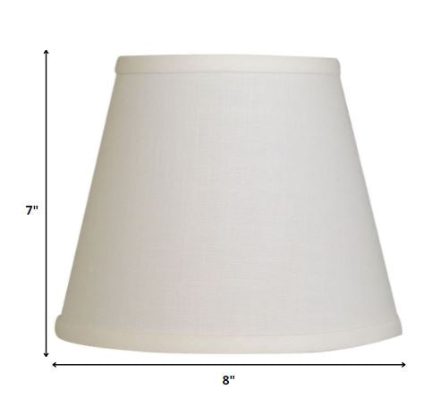 HomeRoots 8" Hardback Empire Linen Lampshade in White Finish