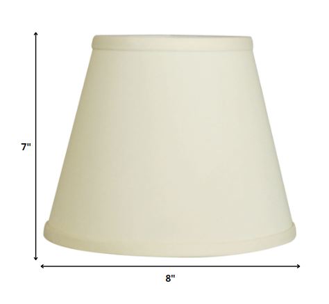 HomeRoots 8" Hardback Empire No Slub Lampshade in Ivory Finish
