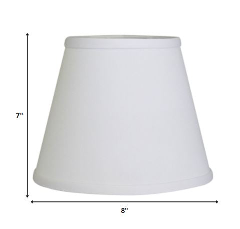 HomeRoots 8" Hardback Empire No Slub Lampshade in White Finish
