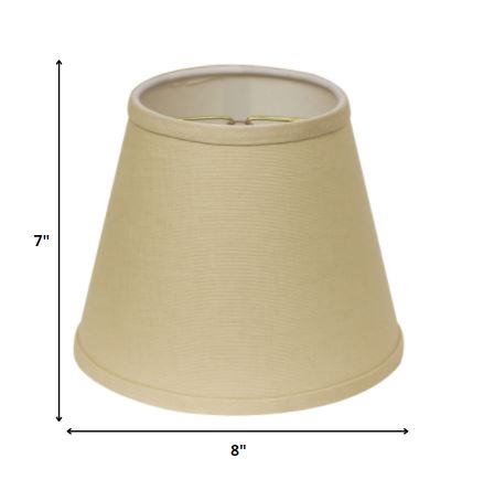 HomeRoots 8" Parchment Hardback Empire Linen Lampshade in Beige Finish