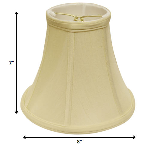 HomeRoots 8" Premium Bell Monay Shantung Lampshade in Antique White Finish