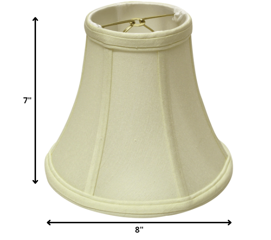 HomeRoots 8" Premium Bell Monay Shantung Lampshade in Ivory Finish