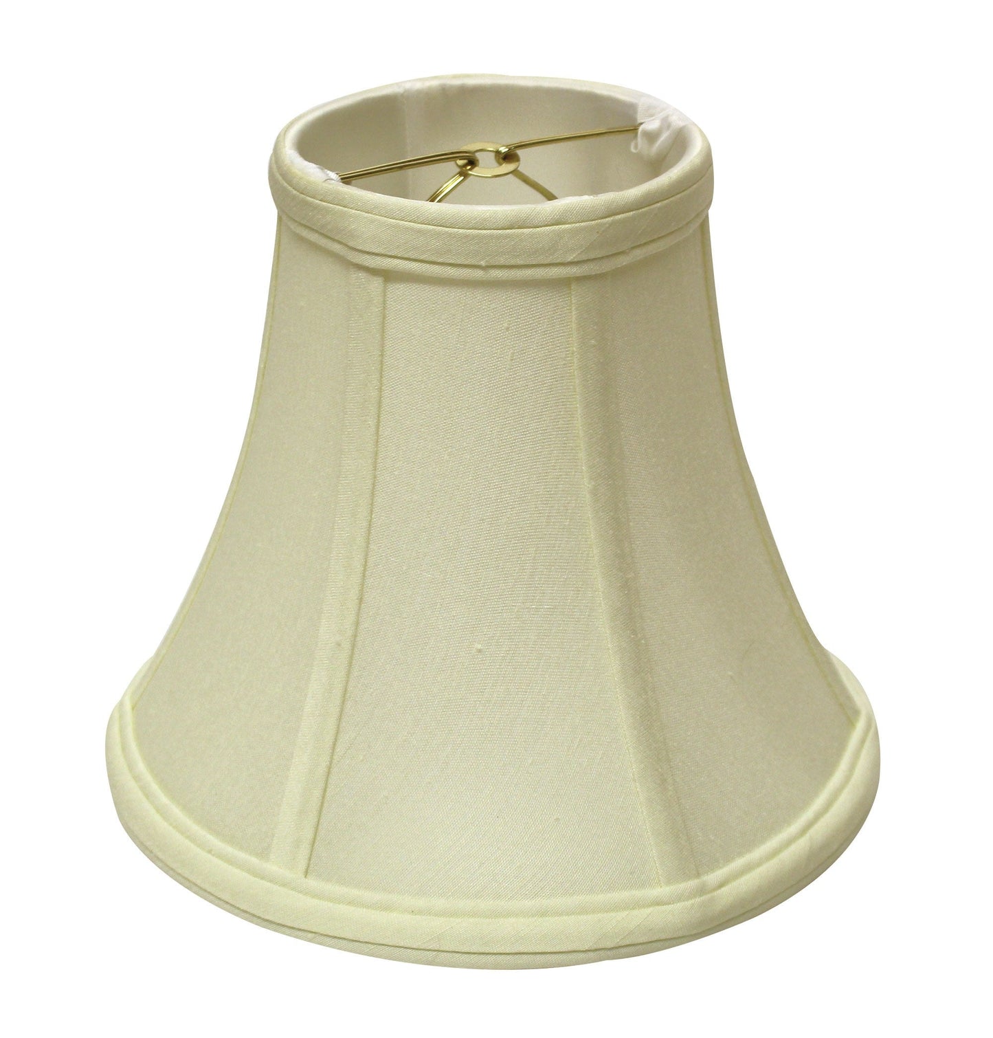HomeRoots 8" Premium Bell Monay Shantung Lampshade in Ivory Finish