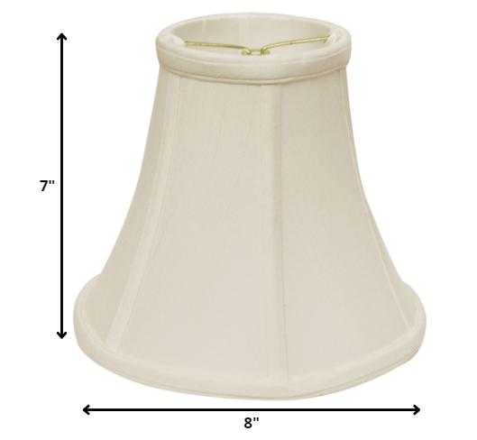 HomeRoots 8" Premium Bell Monay Shantung Lampshade in White Finish