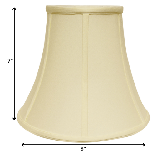 HomeRoots 8" Premium Bell No Slub Lampshade in Ivory Finish