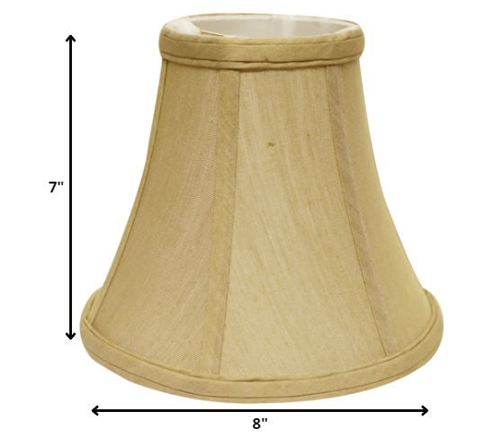 HomeRoots 8" Premium Bell No Slub Lampshade in Pale Brown Finish