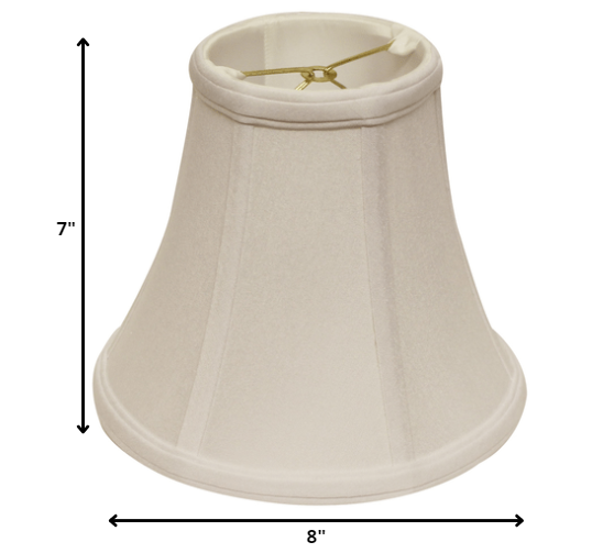 HomeRoots 8" Premium Bell No Slub Lampshade in Snow Finish