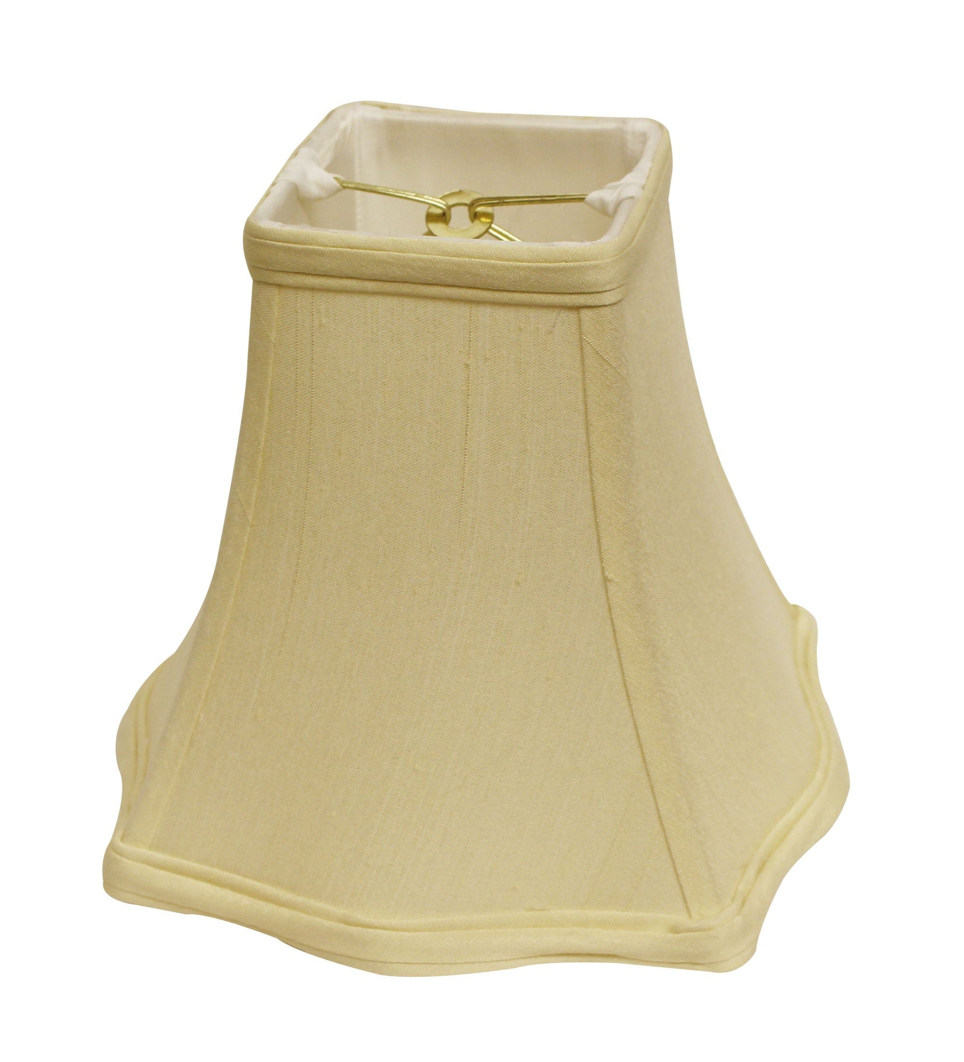 HomeRoots 8" Premium Square Monay Shantung Lampshade in Antique White Finish