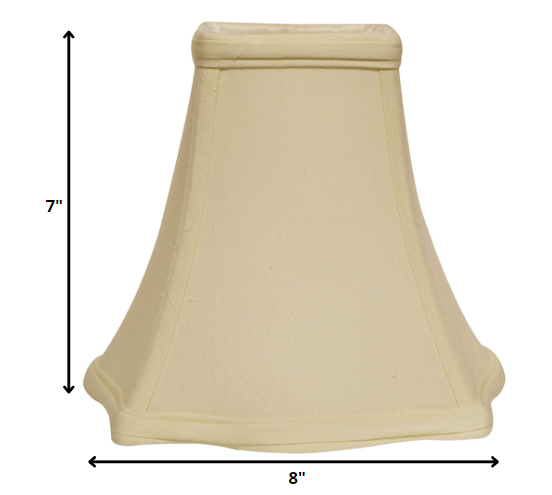 HomeRoots 8" Premium Square Monay Shantung Lampshade in Ivory Finish
