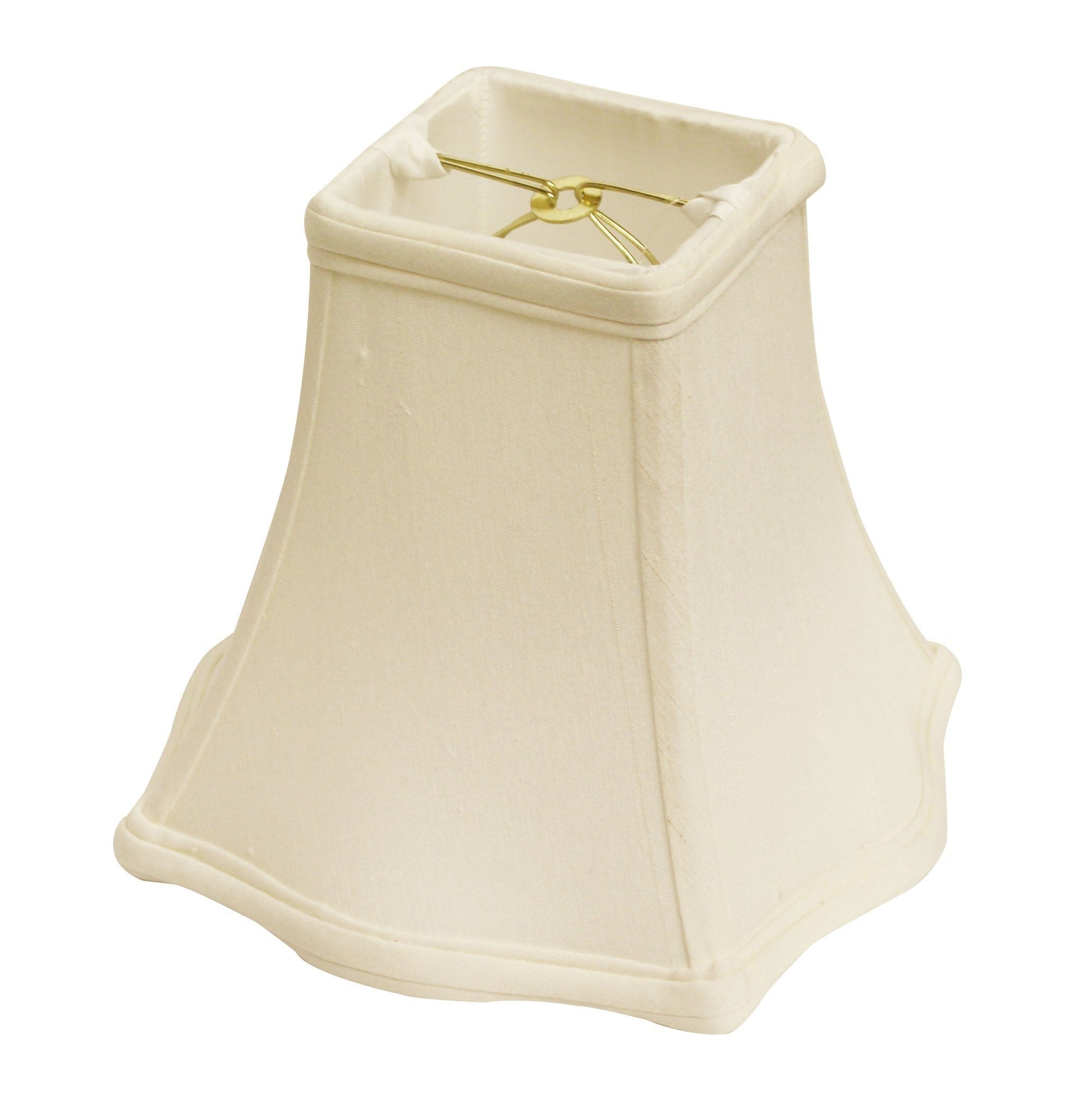 HomeRoots 8" Premium Square Monay Shantung Lampshade in White Finish