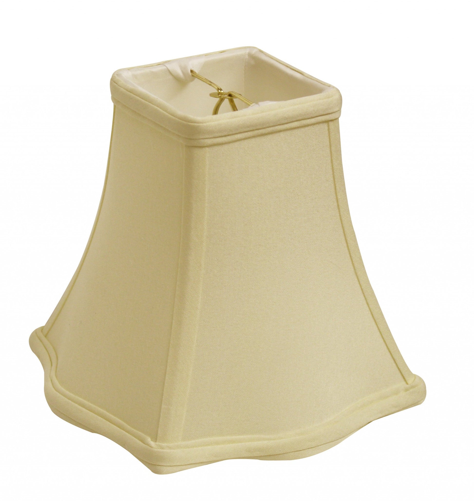 HomeRoots 8" Premium Square No Slub Lampshade in Ivory Finish