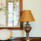 HomeRoots 8" Slanted Empire Crinkle Oil Paper Lampshade in Brown Finish