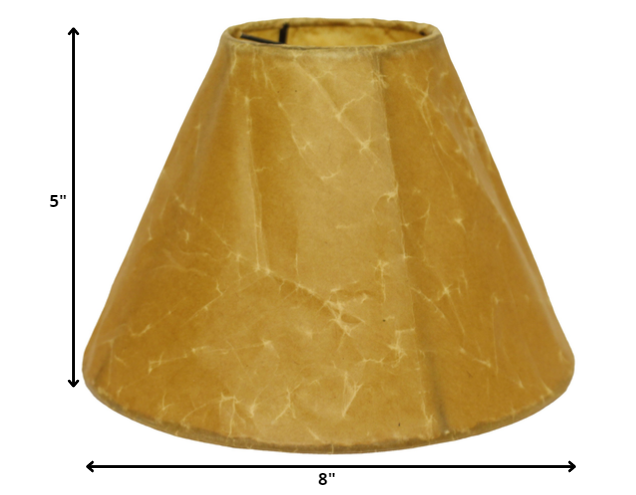 HomeRoots 8" Slanted Empire Crinkle Oil Paper Lampshade in Brown Finish