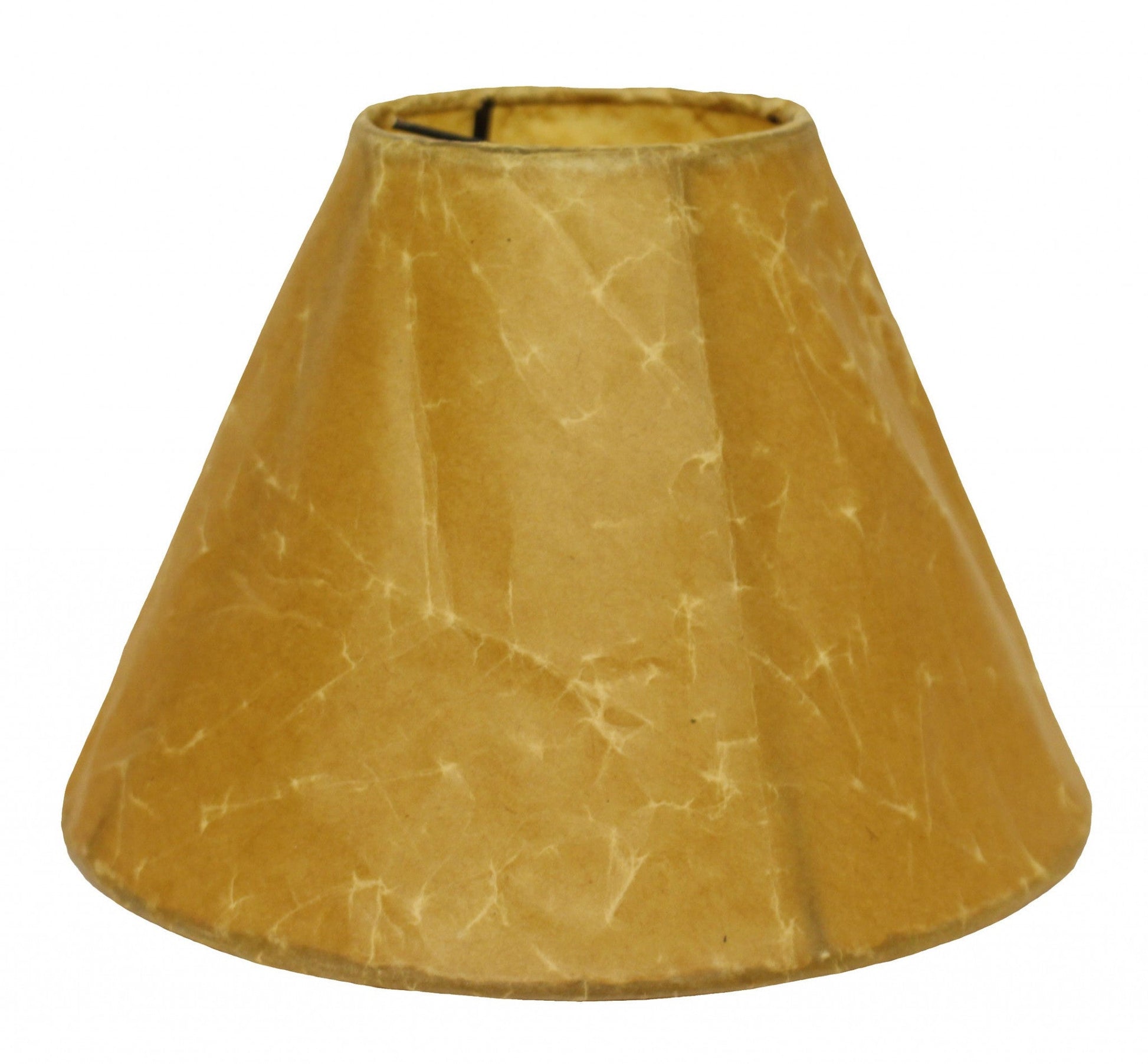 HomeRoots 8" Slanted Empire Crinkle Oil Paper Lampshade in Brown Finish