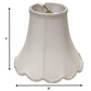 HomeRoots 8" Slanted Scallop Bell Monay Shantung Lampshade in White Finish