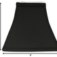 HomeRoots 8" Square Bell Shantung Lampshade in Black Finish With White Lining