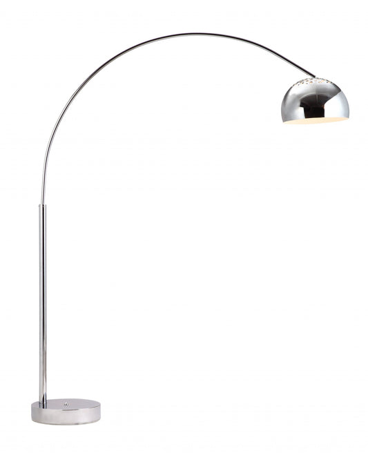 HomeRoots 80" Hangover Arching Floor Lamp in Chrome Finish