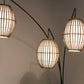 HomeRoots 82" Three Light Tree Floor Lamp With Off White Solid Color Cage Shade in Black Finish